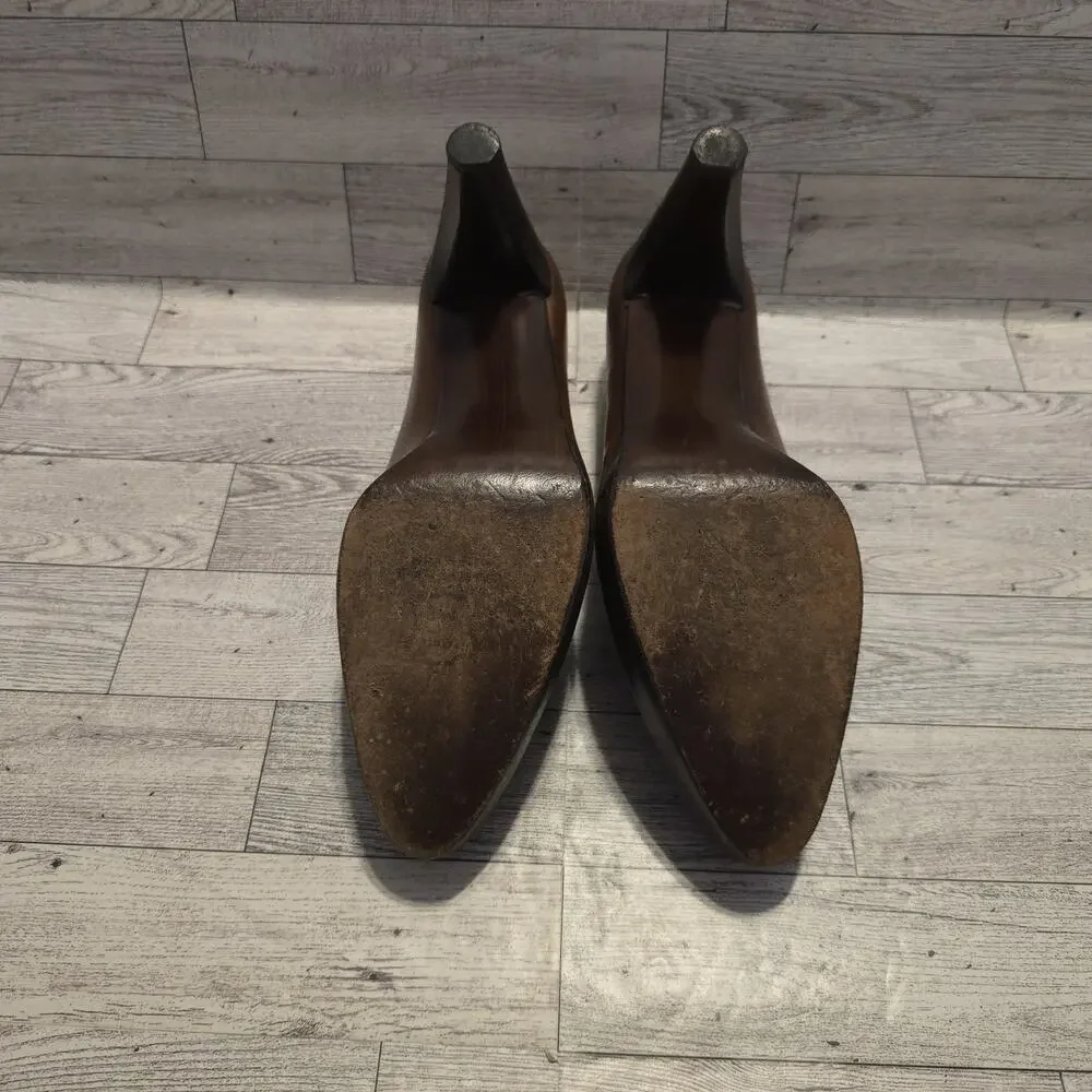 STUART WEITZMAN Brown Leather Platform Pumps 3.5